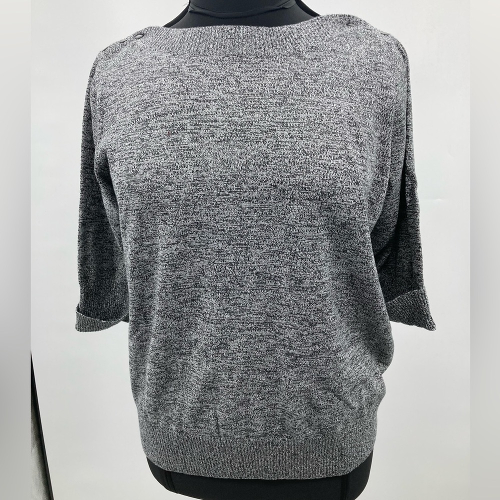 Dressbarn Women’s Gray Mid Sleeve Sweater Top